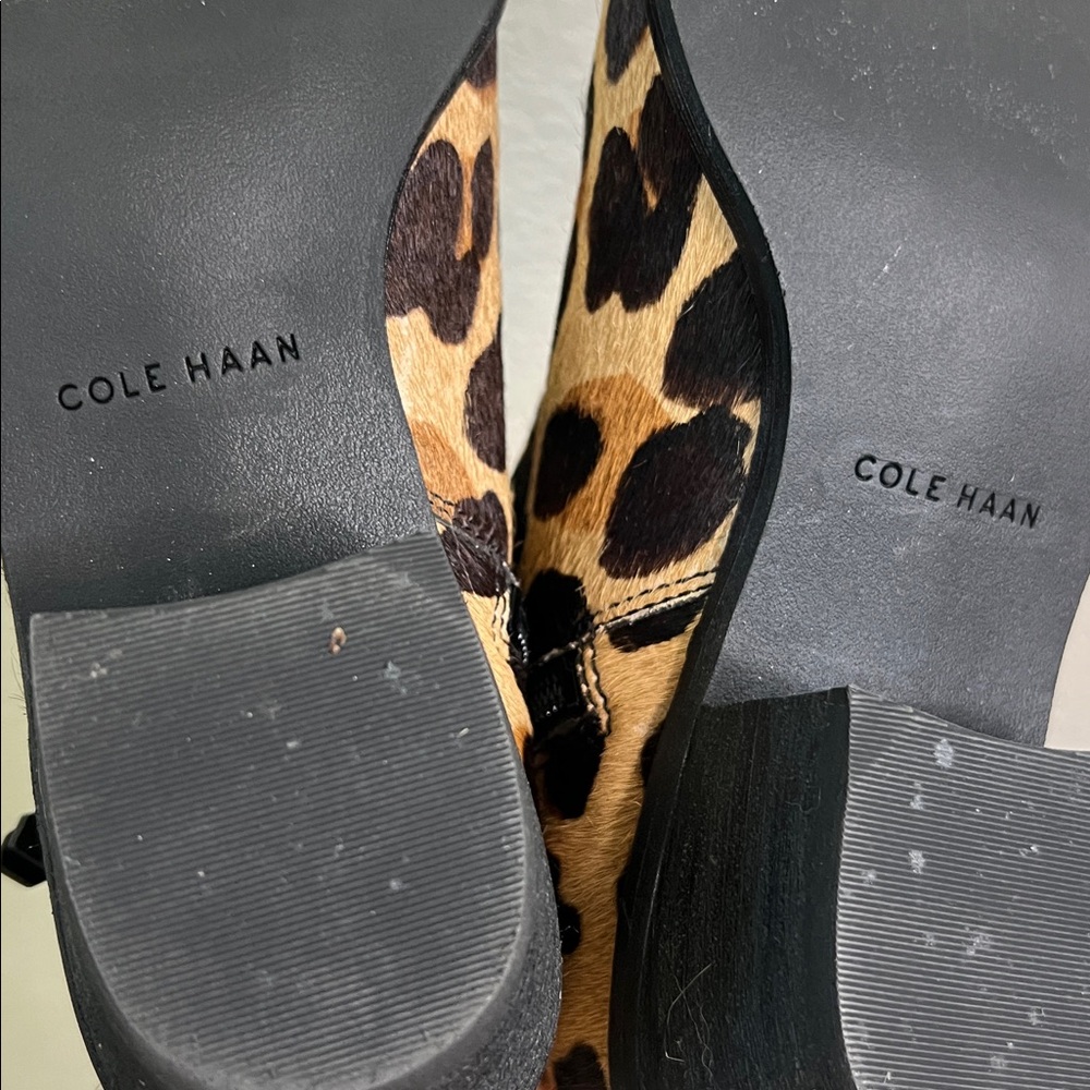 Cole Haan Joanna Leopard Animal Print Calf Hair Boot Size 5 - Picture 10 of 12